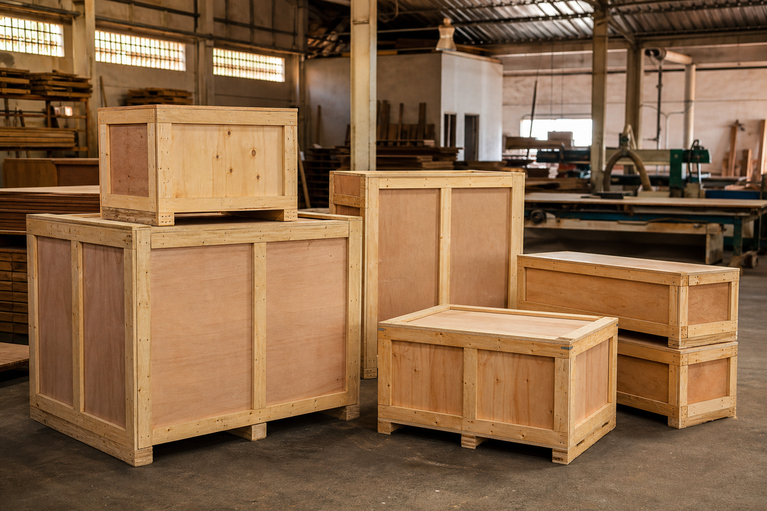 Custom wooden crates and export packing boxes